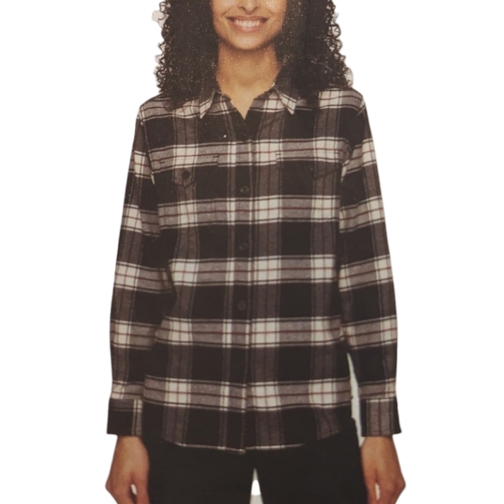 NEW Tilley Brushed Flannel Shirt | Black Cranberry